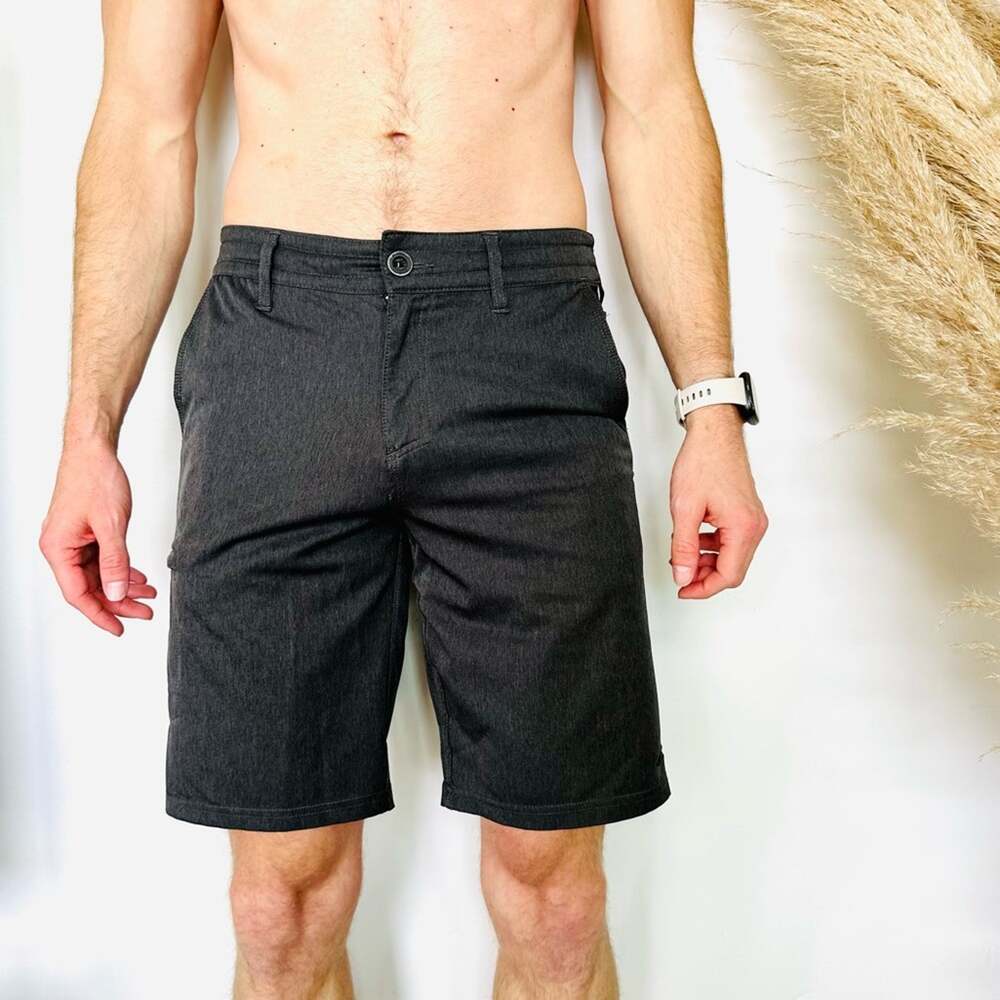 MENS ONEILL Grey Wash Black Transition Casual Athletic Tie Waist Board Shorts 30